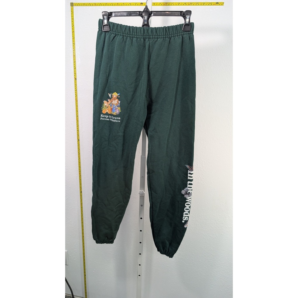 Smokey Bear Keep It Green Forest Green Sweatpants Babes in the Woods Joggers L